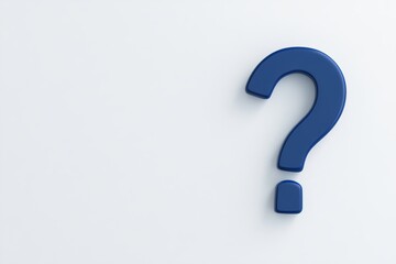 Blue 3d question mark on white background
