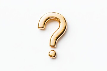 Naklejka premium Golden question mark on minimalist cream background