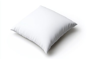 White soft pillow on white background with detailed texture