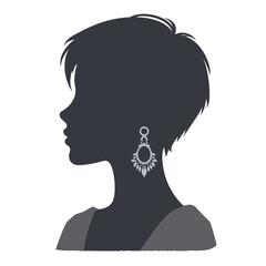 Icon portrait, silhouette, woman
