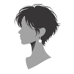 Icon portrait, silhouette, woman