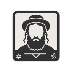 Icon portrait, silhouette, man, Jew