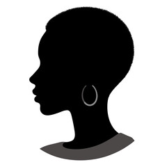Icon portrait, silhouette, woman