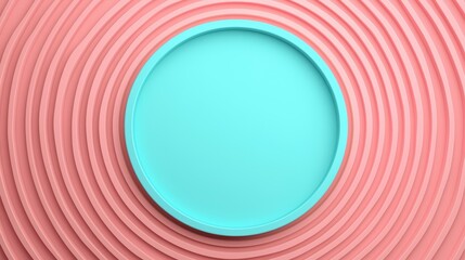 Obraz premium Colorful Circular Plate on Pink Spiral Mat for Modern Table Setting and Decor