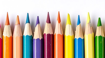 Color pencils isolated on white background. Back to school concept