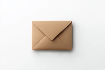 Simple brown envelope on white background with shadowed edges