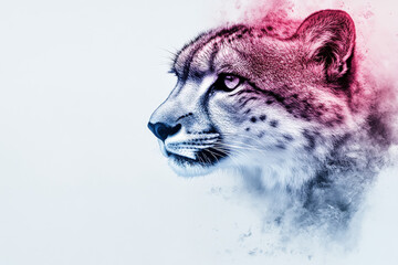 Obraz premium bold watercolor portrait of cheetah with vibrant colors