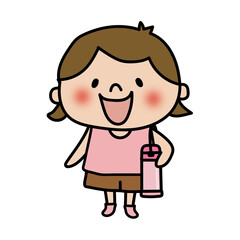 水筒を肩掛けしている子供（女の子）