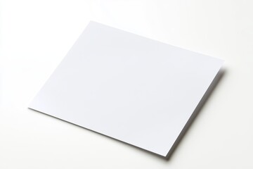 Blank white paper on minimalistic light background