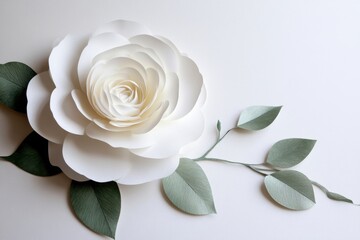 Fototapeta premium White camellia artwork for paper crafts