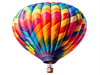 Naklejka premium Hot Air Balloon, Colorful Balloon, Vibrant Balloon, Travel Photography, Aerial Photography, Adventure, Isolated Balloon, Fantasy Balloon, Kaleidoscope Balloon