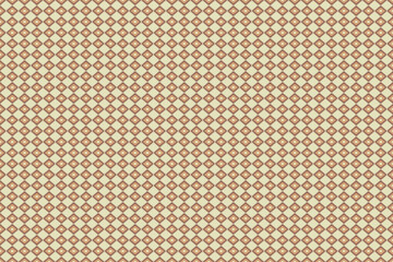 Fototapeta premium A minimalistic fabric design featuring small diamond-shaped motifs in earthy brown tones on a beige background, emphasizing simplicity and symmetry