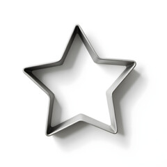 Obraz premium A star-shaped Christmas cookie cutter on a white background