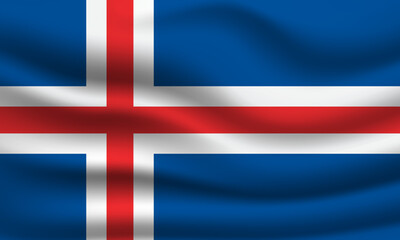 Fototapeta premium Iceland 3d Flag waving banner background