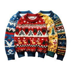 Amazing ugly christmas sweaters Isolated On Transparent Background 