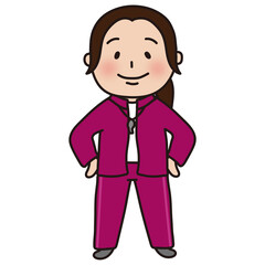 ジャージ姿の女性体育教師