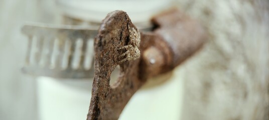 close up of rusty iron