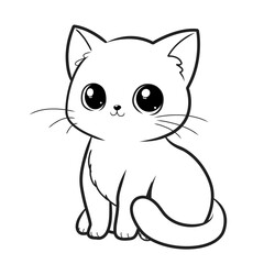 Obraz premium 猫 かわいい 目特徴 デフォルメ 線画