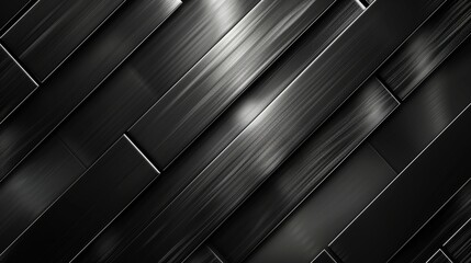 Obraz premium A black and white image of a series of metal bars. The bars are arranged in a grid pattern, with some bars overlapping each other. The image has a sleek and modern feel