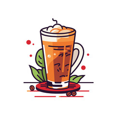 Warm beverage with whipped cream and coffee beans