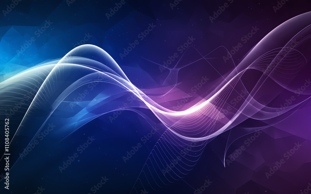 Wall mural abstract waves of light and color create a surreal landscape in a digital art composition