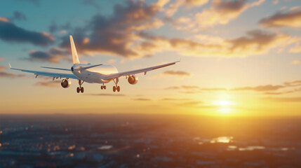 Airplane taking off from the airport 