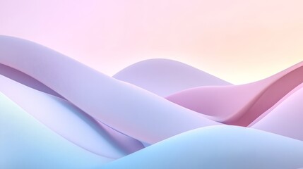 Soft Minimalist Abstract Waves in Pastel Colors