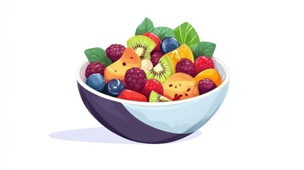 A Delicious and Colorful Fruit Salad in a Bowl