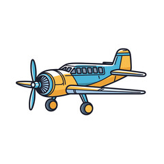 Colorful cartoon vintage airplane