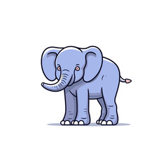 Obraz premium Cartoon elephant standing on white background