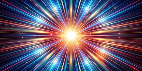 Obraz premium Abstract geometric radial explosion of light rays , geometric, abstract, explosion, radial, light, effect, burst, beam