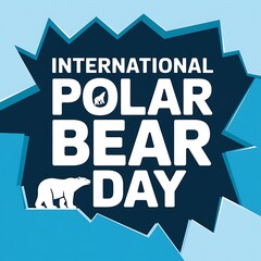Fototapeta premium International Polar Bear Day celebration graphic design