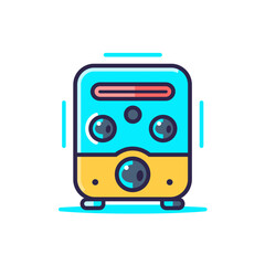 Fototapeta premium Colorful retro radio design with distinct features
