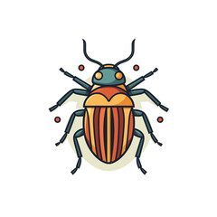 Colorful beetle illustration on a light background