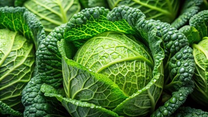 Fototapeta premium Close-up of fresh, green cabbages with water droplets, cabbage, fresh, green, vegetable, healthy, organic, farm, agriculture