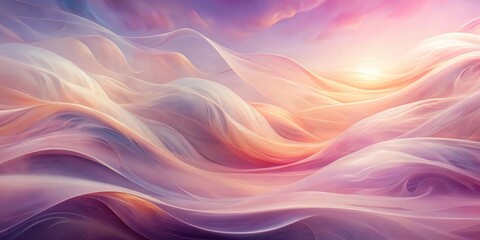 Obraz premium Abstract Flowing Fabric Under a Vibrant Sky with a Warm Sun Glow