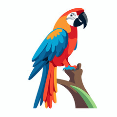 Obraz premium Colorful parrot on a branch in nature