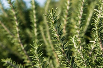 Aromatic Rosemary Sprigs Herbal Background and Texture for Natural Aesthetics