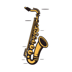 Naklejka premium Dynamic classic saxophone design