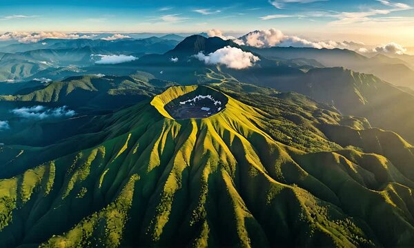 High Mountain Peaks Captured in Aerial View