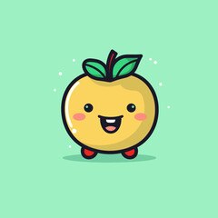 Joyful cartoon apple character