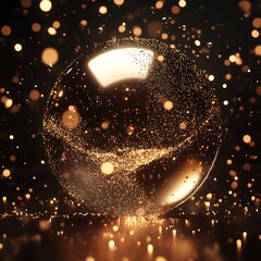 Obraz premium Luxurious Golden Textures and Glittering Spheres - Shimmering Metallic Background Collection