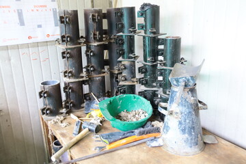 construction of concrete structures and metal structure with welding elements