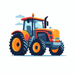 Obraz premium Vibrant tractor stands ready for farm work