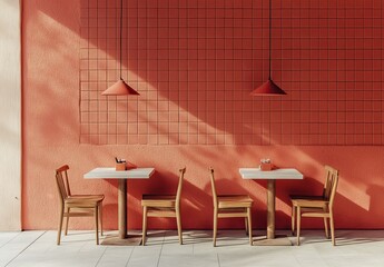 "Modern and Beautiful Kitchen with Elegant Dining Table, Chairs, and Stylish Interior Design"