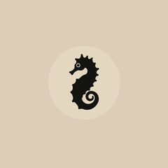 Seahorse silhouette design on a neutral background