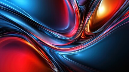 Abstract Swirling Red Blue and Orange Hues