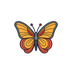 Colorful butterfly with orange and yellow wings