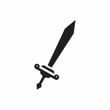 recommend clip art: Short sword or blade line art vector icon for games and website illustration