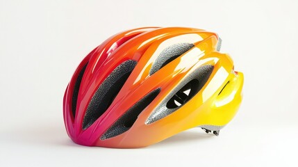 Fototapeta premium A colorful cycling helmet designed for safety and style during biking activities.